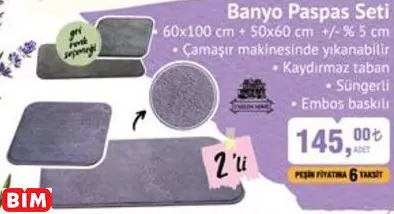 CASİLDA HOME BANYO PASPAS SETİ